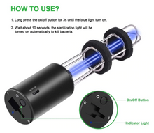 Load image into Gallery viewer, Rechargeable Ultraviolet UV Sterilizer Lamp - Light Tube Bulb Disinfection Bactericidal Lamp Ozone Sterilizer Mites Lights