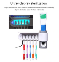 Load image into Gallery viewer, Antibacterial 2 in 1 UV Light Ultraviolet Toothbrush Sterilizer - Automatic Toothpaste Dispenser Sterilizer Toothbrush Holder Cleaner