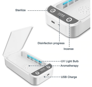 5V UV Light Sterilizer Box | Jewelry Phones Cleaner Personal Sanitizer Disinfection Cabinet with Aromatherapy Diffuser